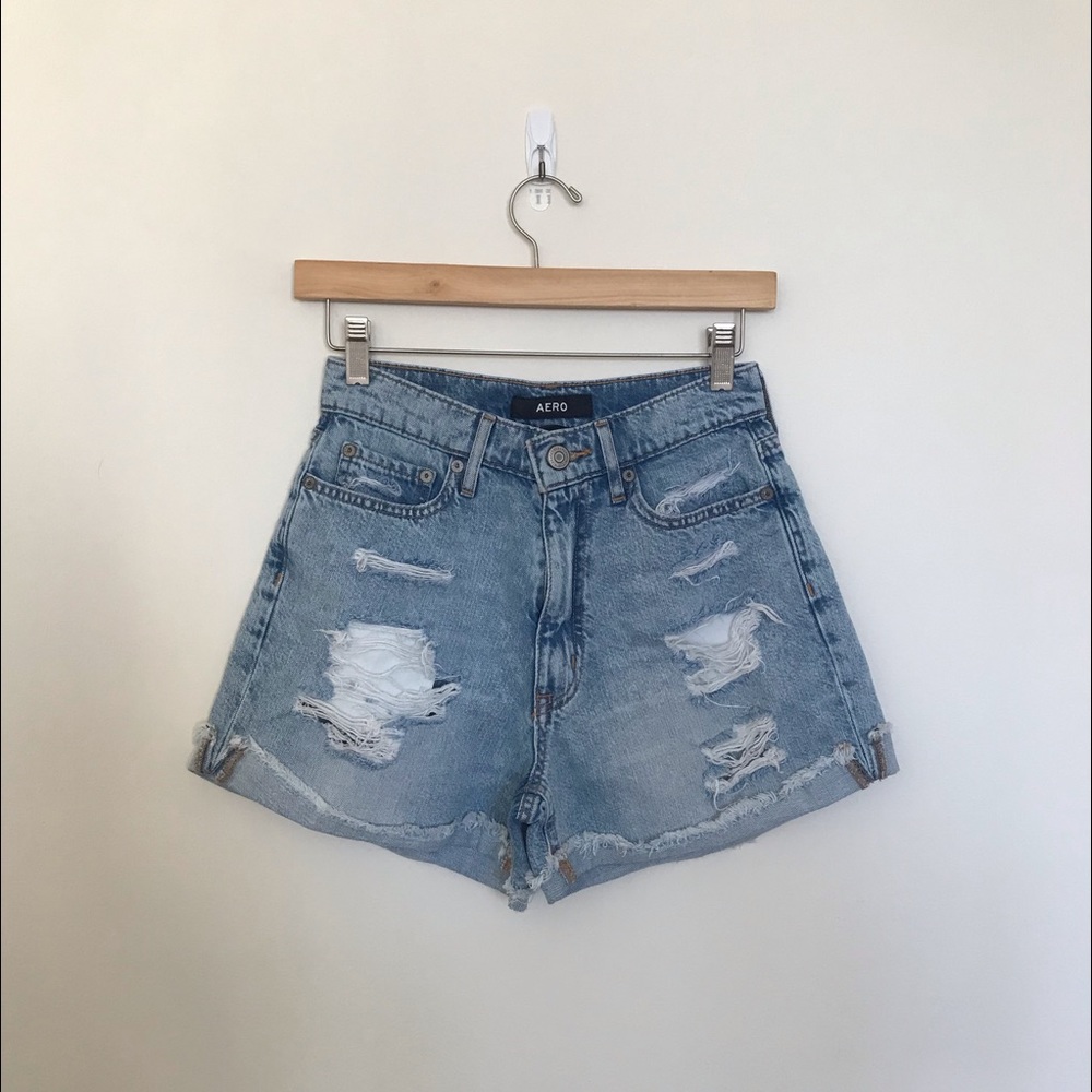 AEROPOSTALE High-Rise Curvy Mom Shorts